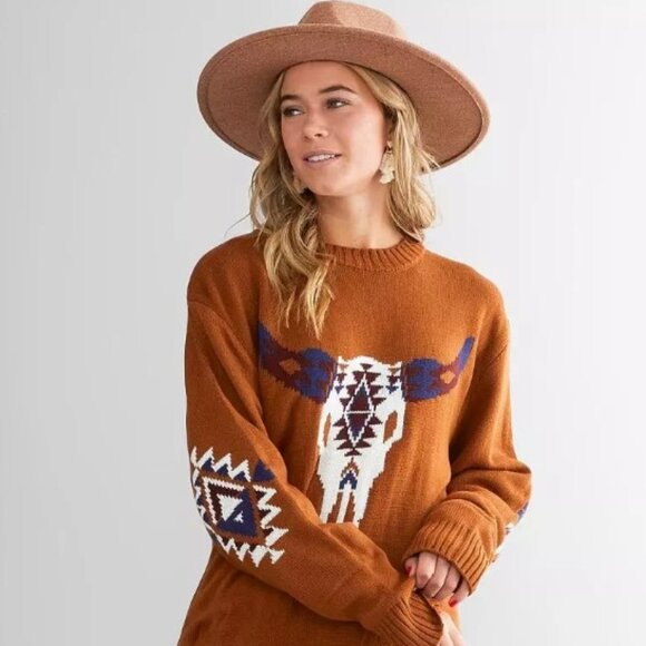 Wrangler Retro Sweaters - Wrangler Retro Knit Steer Head Western Sweater